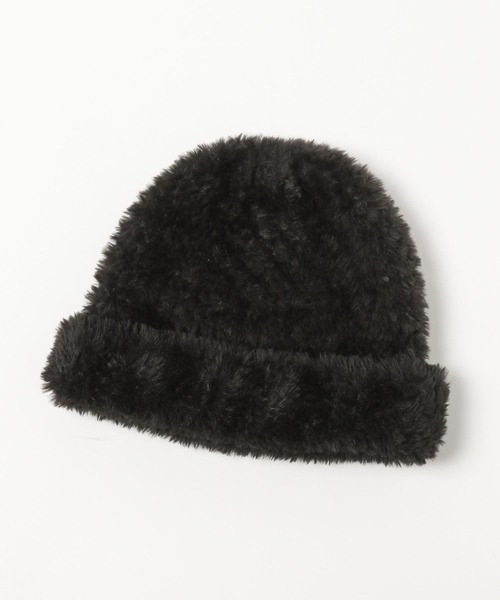 Heather（ヘザー）の「エコファーニットワッチ　967126（ニットキャップ/ビーニー・レディース・ベージュ/ブラック・ONE SIZE）」の3枚目の写真