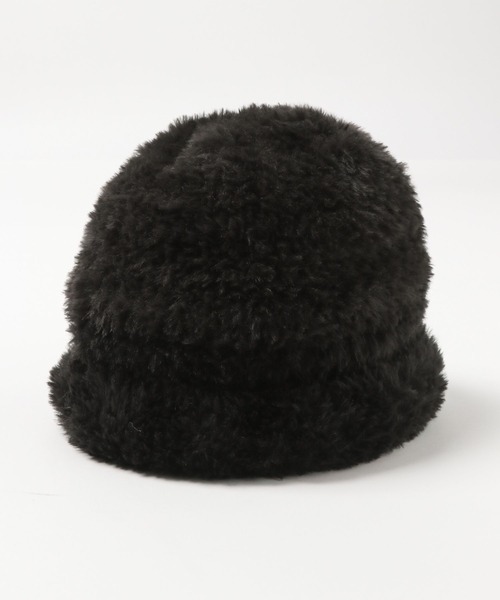 Heather（ヘザー）の「エコファーニットワッチ　967126（ニットキャップ/ビーニー・レディース・ベージュ/ブラック・ONE SIZE）」の11枚目の写真