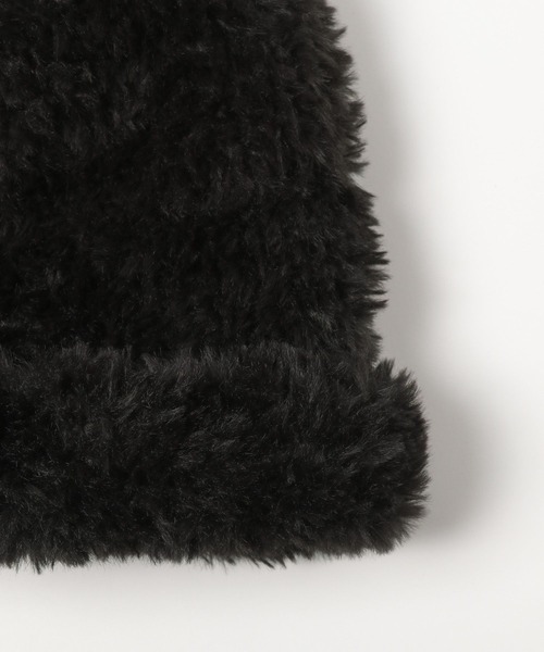 Heather（ヘザー）の「エコファーニットワッチ　967126（ニットキャップ/ビーニー・レディース・ベージュ/ブラック・ONE SIZE）」の7枚目の写真