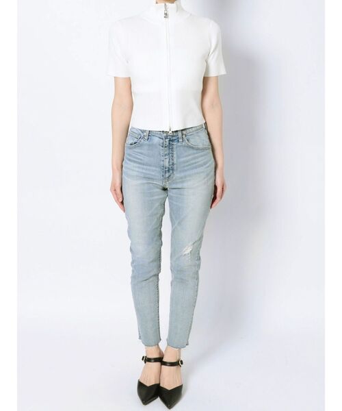 GYDA（ジェイダ）の「GGスライダーダブルファスナーニットトップス（ニット/セーター・レディース・ブラック/オフホワイト/ライトグリーン・FREE）」の20枚目の写真