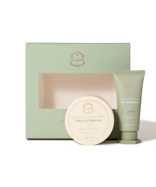 Laline(ラリン)の「オリーブ&ババス ミニセット(ボディクリーム&ハンドクリーム)(ボディケアキット/ギフトセット・レディース・その他・FREE)」の4枚目の写真
