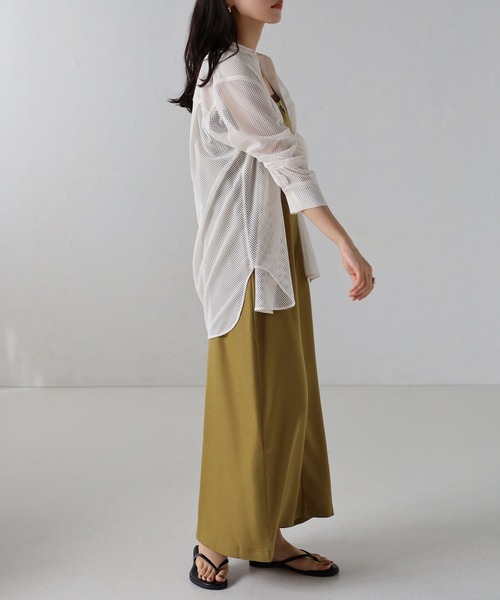 amini(アミニ)の「デザインネックキャミワンピース(Tシャツ/カットソー・レディース・ブラック/ベージュ/オリーブ・MEDIUM)」の8枚目の写真