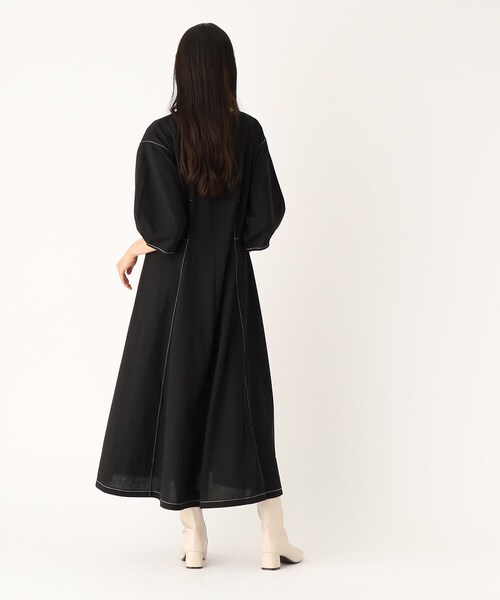 OPAQUE.CLIPフロントプリーツシフォンワンピース（38）グレー系 Lace Ladies シャツ風 ロング シフォン ワンピース プリーツ