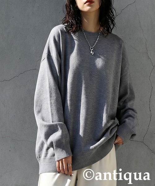 antiqua（アンティカ）の「長袖 無地 ハイゲージニット（ニット/セーター・レディース・レッド/ブルー/杢グレー/マスタード/グリーン/アイボリー/ベージュ系その他/コバルトブルー/ブラック/ネイビー系1/ピンク系その他2/ピンク系その他3/ピンク系その他4/レッド系その他2/レッド系その他3/ネイビー系/ベージュ系その他2/ベージュ系その他3/ブルー系その他2/ブルー系その他3/イエロー系その他2/イエロー系その他3/ホワイト系その他2/ホワイト系その他3/ブラック系その他2/ブラック系その他3/グレー系その他2/グレー系その他3/ブルー系その他/イエロー系その他/ピンク系その他/レッド系その他/オートミール/ホワイト系その他/ブラック系その他/グレー系その他/モスグリーン・FREE）」の9枚目の写真