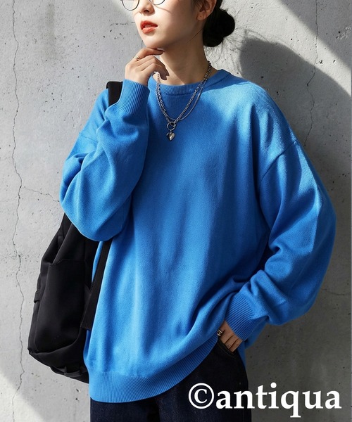 antiqua（アンティカ）の「長袖 無地 ハイゲージニット（ニット/セーター・レディース・レッド/ブルー/杢グレー/マスタード/グリーン/アイボリー/ベージュ系その他/コバルトブルー/ブラック/ネイビー系1/ピンク系その他2/ピンク系その他3/ピンク系その他4/レッド系その他2/レッド系その他3/ネイビー系/ベージュ系その他2/ベージュ系その他3/ブルー系その他2/ブルー系その他3/イエロー系その他2/イエロー系その他3/ホワイト系その他2/ホワイト系その他3/ブラック系その他2/ブラック系その他3/グレー系その他2/グレー系その他3/ブルー系その他/イエロー系その他/ピンク系その他/レッド系その他/オートミール/ホワイト系その他/ブラック系その他/グレー系その他/モスグリーン・FREE）」の21枚目の写真