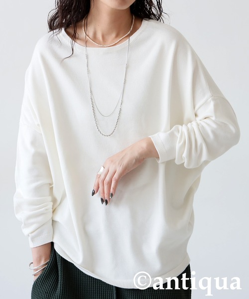 antiqua（アンティカ）の「長袖 無地 ハイゲージニット（ニット/セーター・レディース・レッド/ブルー/杢グレー/マスタード/グリーン/アイボリー/ベージュ系その他/コバルトブルー/ブラック/ネイビー系1/ピンク系その他2/ピンク系その他3/ピンク系その他4/レッド系その他2/レッド系その他3/ネイビー系/ベージュ系その他2/ベージュ系その他3/ブルー系その他2/ブルー系その他3/イエロー系その他2/イエロー系その他3/ホワイト系その他2/ホワイト系その他3/ブラック系その他2/ブラック系その他3/グレー系その他2/グレー系その他3/ブルー系その他/イエロー系その他/ピンク系その他/レッド系その他/オートミール/ホワイト系その他/ブラック系その他/グレー系その他/モスグリーン・FREE）」の5枚目の写真