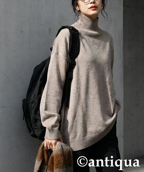 antiqua（アンティカ）の「長袖 無地 ハイゲージニット（ニット/セーター・レディース・レッド/ブルー/杢グレー/マスタード/グリーン/アイボリー/ベージュ系その他/コバルトブルー/ブラック/ネイビー系1/ピンク系その他2/ピンク系その他3/ピンク系その他4/レッド系その他2/レッド系その他3/ネイビー系/ベージュ系その他2/ベージュ系その他3/ブルー系その他2/ブルー系その他3/イエロー系その他2/イエロー系その他3/ホワイト系その他2/ホワイト系その他3/ブラック系その他2/ブラック系その他3/グレー系その他2/グレー系その他3/ブルー系その他/イエロー系その他/ピンク系その他/レッド系その他/オートミール/ホワイト系その他/ブラック系その他/グレー系その他/モスグリーン・FREE）」の15枚目の写真