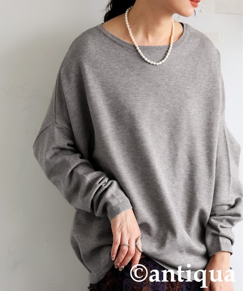 antiqua（アンティカ）の「長袖 無地 ハイゲージニット（ニット/セーター・レディース・レッド/ブルー/杢グレー/マスタード/グリーン/アイボリー/ベージュ系その他/コバルトブルー/ブラック/ネイビー系1/ピンク系その他2/ピンク系その他3/ピンク系その他4/レッド系その他2/レッド系その他3/ネイビー系/ベージュ系その他2/ベージュ系その他3/ブルー系その他2/ブルー系その他3/イエロー系その他2/イエロー系その他3/ホワイト系その他2/ホワイト系その他3/ブラック系その他2/ブラック系その他3/グレー系その他2/グレー系その他3/ブルー系その他/イエロー系その他/ピンク系その他/レッド系その他/オートミール/ホワイト系その他/ブラック系その他/グレー系その他/モスグリーン・FREE）」の16枚目の写真