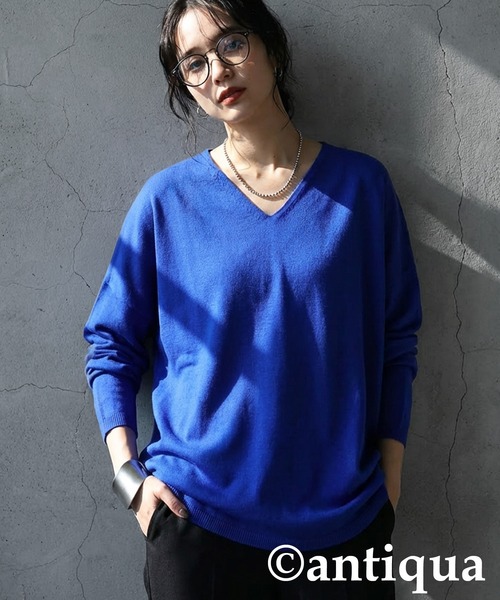 antiqua（アンティカ）の「長袖 無地 ハイゲージニット（ニット/セーター・レディース・レッド/ブルー/杢グレー/マスタード/グリーン/アイボリー/ベージュ系その他/コバルトブルー/ブラック/ネイビー系1/ピンク系その他2/ピンク系その他3/ピンク系その他4/レッド系その他2/レッド系その他3/ネイビー系/ベージュ系その他2/ベージュ系その他3/ブルー系その他2/ブルー系その他3/イエロー系その他2/イエロー系その他3/ホワイト系その他2/ホワイト系その他3/ブラック系その他2/ブラック系その他3/グレー系その他2/グレー系その他3/ブルー系その他/イエロー系その他/ピンク系その他/レッド系その他/オートミール/ホワイト系その他/ブラック系その他/グレー系その他/モスグリーン・FREE）」の22枚目の写真