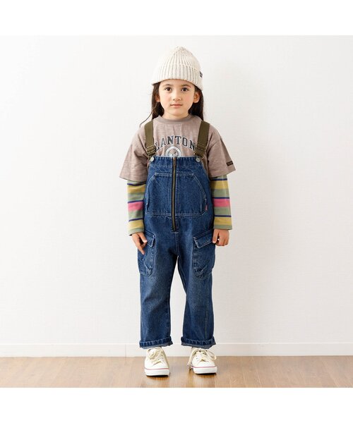 F.O.KIDS(エフオーキッズ)の「オーバーオール(サロペット/オーバーオール・キッズ・ベージュ/インディゴブルー/カーキ・80/140/120/130/150/110/100/90)」の6枚目の写真