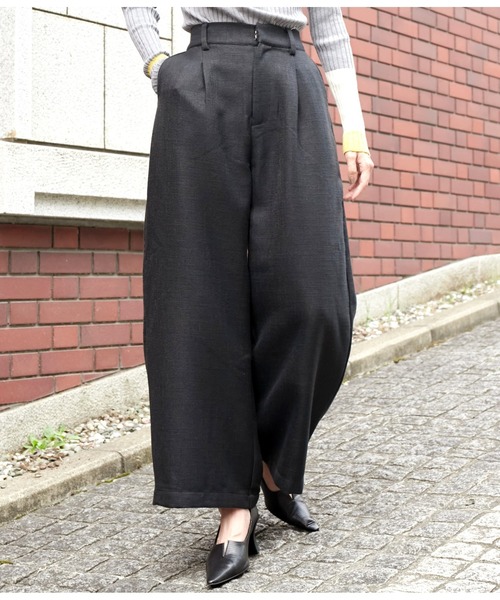 Settimissimo（セッティミッシモ）の「ツイードタックワイドパンツ（その他パンツ・レディース・ブラック/ベージュ・FREE）」の2枚目の写真