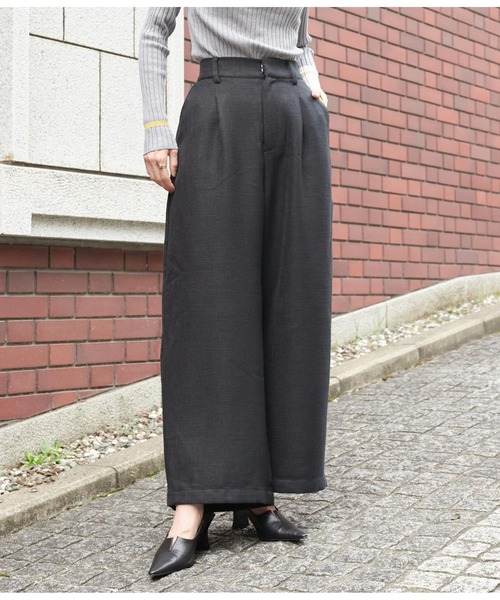Settimissimo（セッティミッシモ）の「ツイードタックワイドパンツ（その他パンツ・レディース・ブラック/ベージュ・FREE）」の4枚目の写真