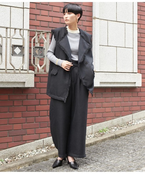 Settimissimo（セッティミッシモ）の「ツイードタックワイドパンツ（その他パンツ・レディース・ブラック/ベージュ・FREE）」の8枚目の写真