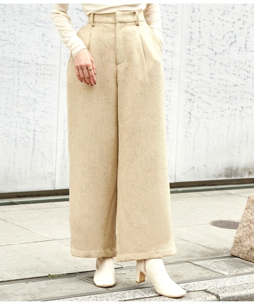 Settimissimo（セッティミッシモ）の「ツイードタックワイドパンツ（その他パンツ・レディース・ブラック/ベージュ・FREE）」の10枚目の写真