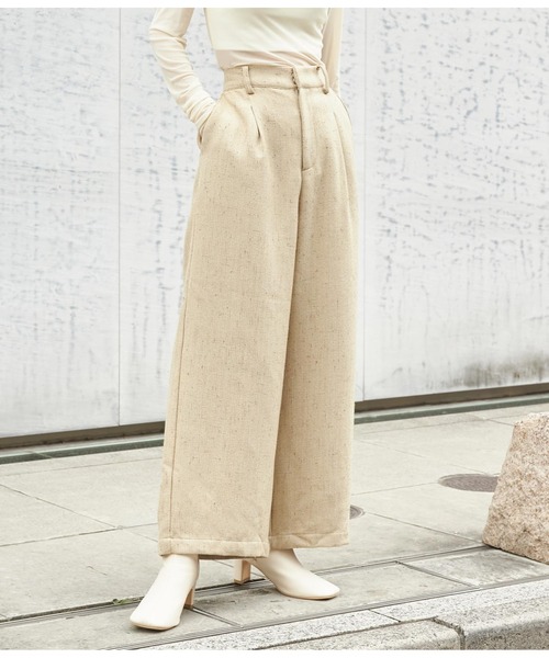 Settimissimo（セッティミッシモ）の「ツイードタックワイドパンツ（その他パンツ・レディース・ブラック/ベージュ・FREE）」の22枚目の写真