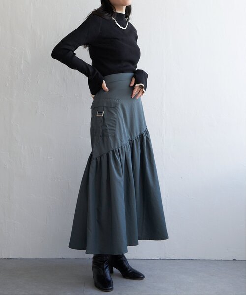 VENCEEXCHANGE（ヴァンスエクスチェンジ）の「ナイロンティアードミリタリースカート（スカート・レディース・チャコールグレー/ブラック/グリーン・FREE）」の9枚目の写真