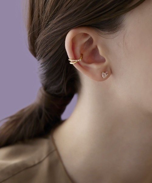 4℃(ヨンドシー)の「【Autumn Collection】シルバー イヤーカフ&ピアスセット(ピアス(両耳用)・レディース・イエローゴールド・FREE)」の5枚目の写真