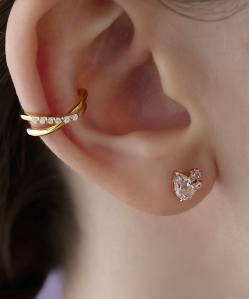 4℃(ヨンドシー)の「【Autumn Collection】シルバー イヤーカフ&ピアスセット(ピアス(両耳用)・レディース・イエローゴールド・FREE)」の6枚目の写真