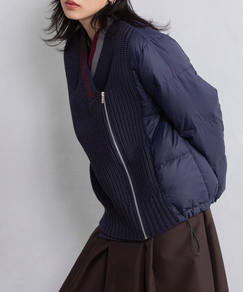 MARECHAL TERRE（マルシャルテル）の「カーディガンダウン（ダウンジャケット/コート・レディース・アイボリー/ベージュ/ブラック/ネイビー・MEDIUM）」の5枚目の写真