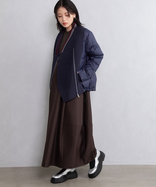 MARECHAL TERRE（マルシャルテル）の「カーディガンダウン（ダウンジャケット/コート・レディース・アイボリー/ベージュ/ブラック/ネイビー・MEDIUM）」の7枚目の写真