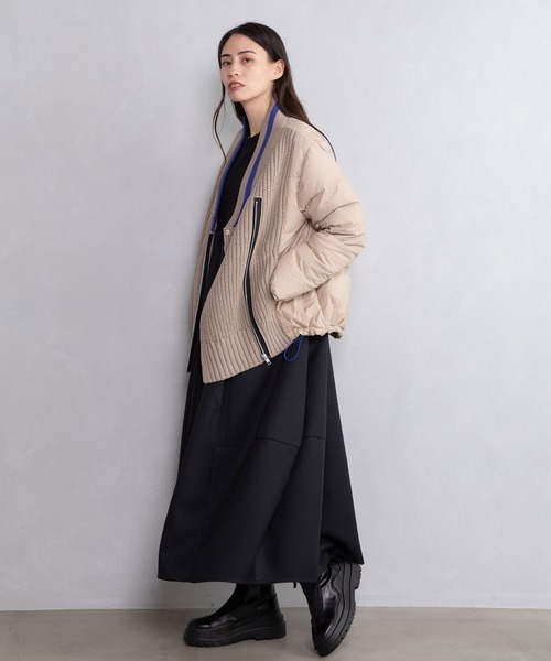 MARECHAL TERRE（マルシャルテル）の「カーディガンダウン（ダウンジャケット/コート・レディース・アイボリー/ベージュ/ブラック/ネイビー・MEDIUM）」の11枚目の写真