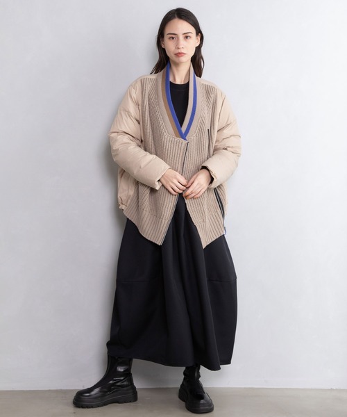 MARECHAL TERRE（マルシャルテル）の「カーディガンダウン（ダウンジャケット/コート・レディース・アイボリー/ベージュ/ブラック/ネイビー・MEDIUM）」の12枚目の写真