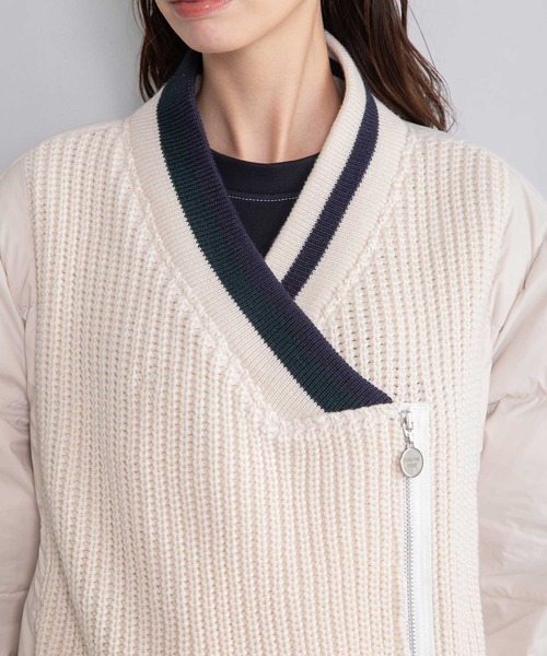 MARECHAL TERRE（マルシャルテル）の「カーディガンダウン（ダウンジャケット/コート・レディース・アイボリー/ベージュ/ブラック/ネイビー・MEDIUM）」の21枚目の写真