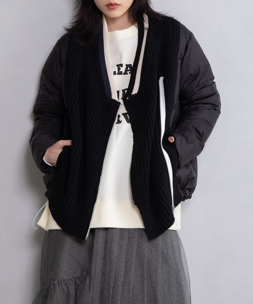 MARECHAL TERRE（マルシャルテル）の「カーディガンダウン（ダウンジャケット/コート・レディース・アイボリー/ベージュ/ブラック/ネイビー・MEDIUM）」の13枚目の写真