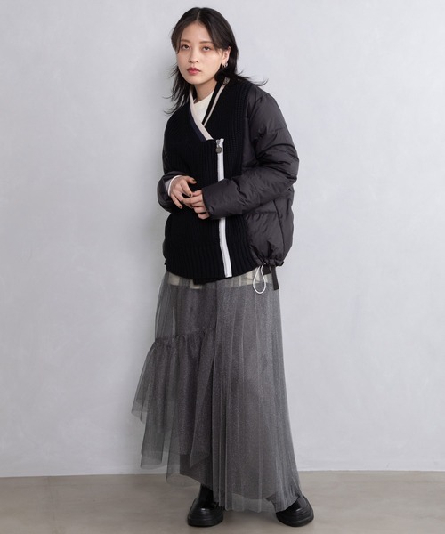 MARECHAL TERRE（マルシャルテル）の「カーディガンダウン（ダウンジャケット/コート・レディース・アイボリー/ベージュ/ブラック/ネイビー・MEDIUM）」の15枚目の写真