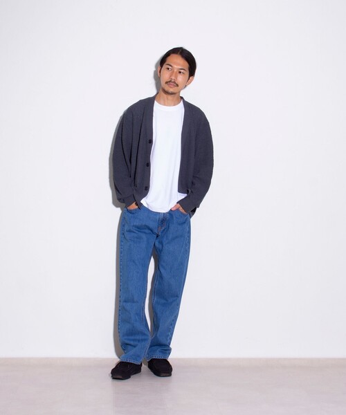 GLOSTER(グロスター)の「【GLOSTER/グロスター】カラーブークレカーディガン ドロップショルダー(カーディガン/ボレロ・メンズ・チャコールグレー/ネイビー/イエロー/バーガンディー・S/M/L)」の14枚目の写真