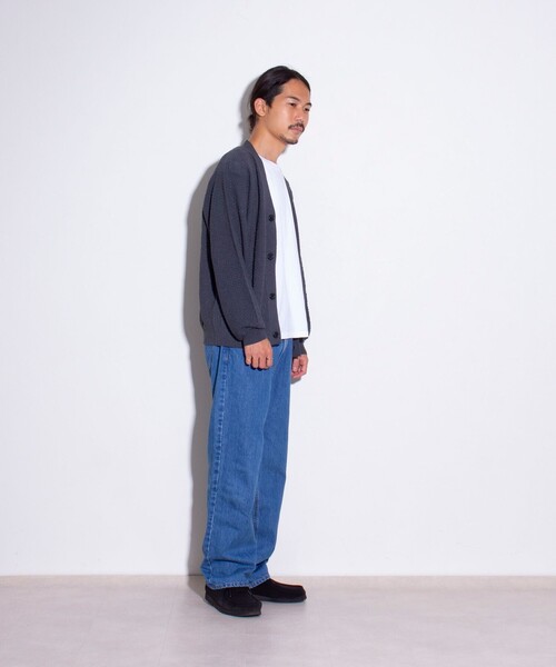 GLOSTER(グロスター)の「【GLOSTER/グロスター】カラーブークレカーディガン ドロップショルダー(カーディガン/ボレロ・メンズ・チャコールグレー/ネイビー/イエロー/バーガンディー・S/M/L)」の12枚目の写真