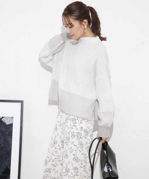 NANO universe（ナノユニバース）の「シャドーストライプ ニット