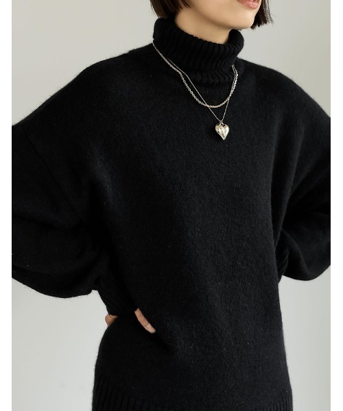 Re:EDIT（リエディ）の「ハイネックアルパカタッチ起毛ニットプルオーバー（ニット/セーター・レディース・モカ/チャコールグレー/ブラック/ピンク/ホワイト/イエロー/グリーン・MEDIUM/LARGE）」の12枚目の写真