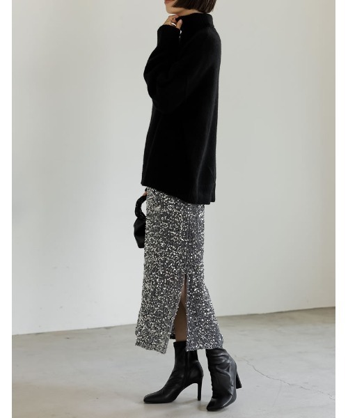 Re:EDIT（リエディ）の「ハイネックアルパカタッチ起毛ニットプルオーバー（ニット/セーター・レディース・モカ/チャコールグレー/ブラック/ピンク/ホワイト/イエロー/グリーン・MEDIUM/LARGE）」の15枚目の写真