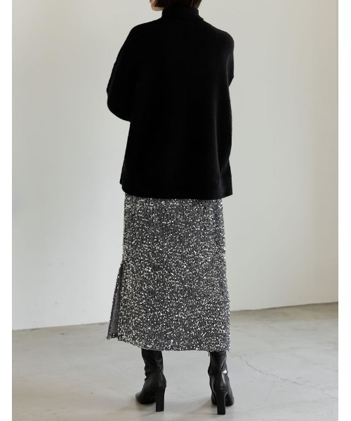 Re:EDIT（リエディ）の「ハイネックアルパカタッチ起毛ニットプルオーバー（ニット/セーター・レディース・モカ/チャコールグレー/ブラック/ピンク/ホワイト/イエロー/グリーン・MEDIUM/LARGE）」の14枚目の写真