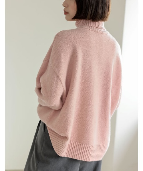 Re:EDIT（リエディ）の「ハイネックアルパカタッチ起毛ニットプルオーバー（ニット/セーター・レディース・モカ/チャコールグレー/ブラック/ピンク/ホワイト/イエロー/グリーン・MEDIUM/LARGE）」の9枚目の写真