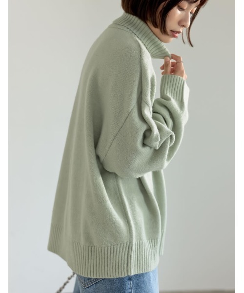 Re:EDIT（リエディ）の「ハイネックアルパカタッチ起毛ニットプルオーバー（ニット/セーター・レディース・モカ/チャコールグレー/ブラック/ピンク/ホワイト/イエロー/グリーン・MEDIUM/LARGE）」の22枚目の写真