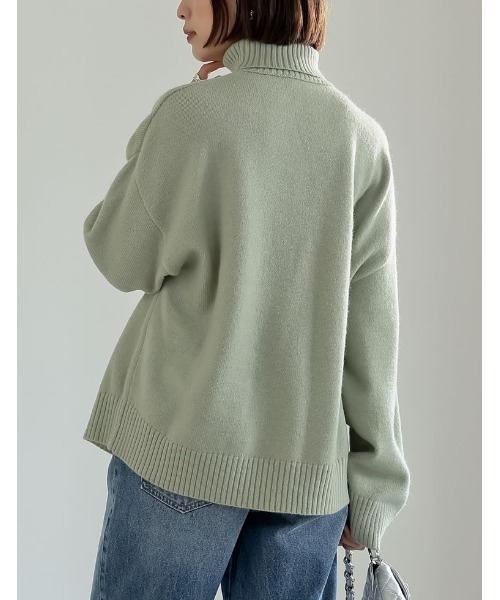 Re:EDIT（リエディ）の「ハイネックアルパカタッチ起毛ニットプルオーバー（ニット/セーター・レディース・モカ/チャコールグレー/ブラック/ピンク/ホワイト/イエロー/グリーン・MEDIUM/LARGE）」の18枚目の写真