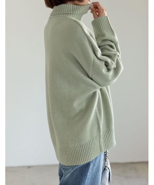 Re:EDIT（リエディ）の「ハイネックアルパカタッチ起毛ニットプルオーバー（ニット/セーター・レディース・モカ/チャコールグレー/ブラック/ピンク/ホワイト/イエロー/グリーン・MEDIUM/LARGE）」の17枚目の写真