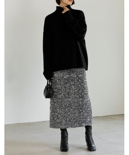 Re:EDIT（リエディ）の「ハイネックアルパカタッチ起毛ニットプルオーバー（ニット/セーター・レディース・モカ/チャコールグレー/ブラック/ピンク/ホワイト/イエロー/グリーン・MEDIUM/LARGE）」の13枚目の写真