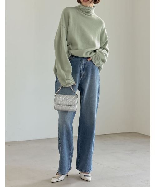 Re:EDIT（リエディ）の「ハイネックアルパカタッチ起毛ニットプルオーバー（ニット/セーター・レディース・モカ/チャコールグレー/ブラック/ピンク/ホワイト/イエロー/グリーン・MEDIUM/LARGE）」の20枚目の写真