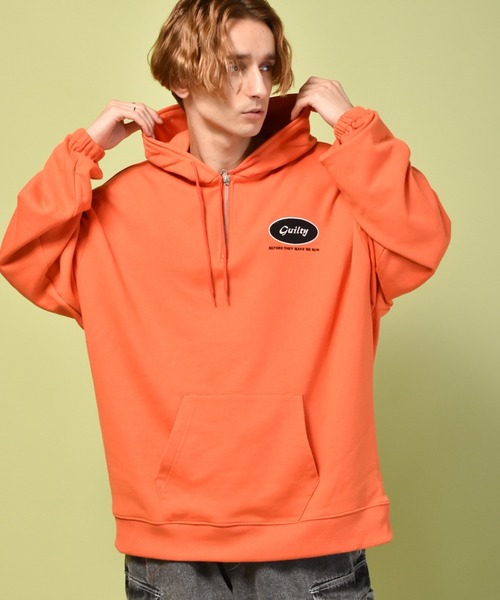 セール】ビッグシルエット ハーフジップ スウェット プルオーバー