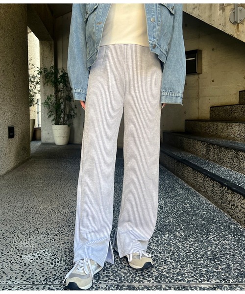 anap mimpi（アナップミンピ）の「杢ニットソーユッタリストレートリブパンツ（その他パンツ・レディース・ベージュ/ラベンダー/ブラック・FREE）」の16枚目の写真