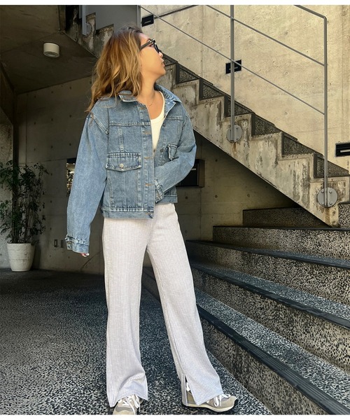 anap mimpi（アナップミンピ）の「杢ニットソーユッタリストレートリブパンツ（その他パンツ・レディース・ベージュ/ラベンダー/ブラック・FREE）」の18枚目の写真