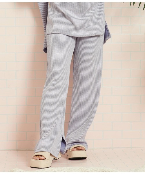 anap mimpi（アナップミンピ）の「杢ニットソーユッタリストレートリブパンツ（その他パンツ・レディース・ベージュ/ラベンダー/ブラック・FREE）」の5枚目の写真