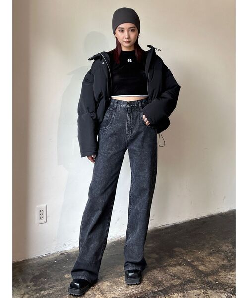 EMODA（エモダ）の「2WAYオーバーフードダウン（ブルゾン・レディース・その他/アイボリー/ブラック/グレー・FREE）」の6枚目の写真