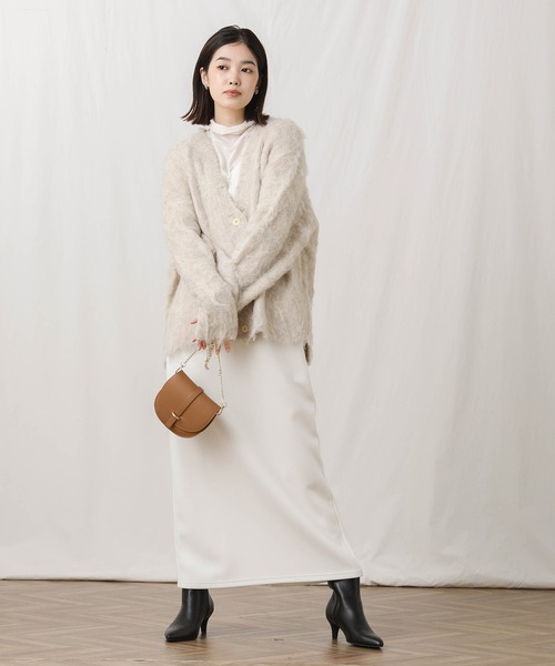 Gready Brilliant（グレディブリリアン）の「Ｖネックシャギーカーディガン（カーディガン/ボレロ・レディース・オレンジ/チャコールグレー/ライトベージュ・FREE）」の18枚目の写真