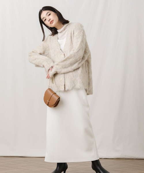 Gready Brilliant（グレディブリリアン）の「Ｖネックシャギーカーディガン（カーディガン/ボレロ・レディース・オレンジ/チャコールグレー/ライトベージュ・FREE）」の21枚目の写真