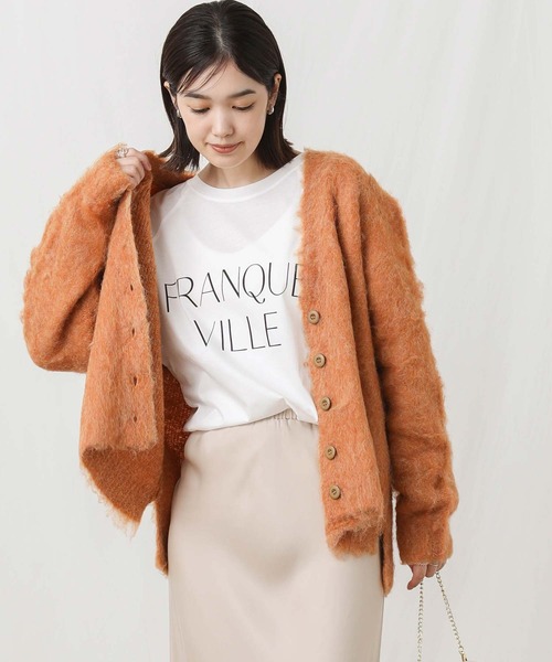 Gready Brilliant（グレディブリリアン）の「Ｖネックシャギーカーディガン（カーディガン/ボレロ・レディース・オレンジ/チャコールグレー/ライトベージュ・FREE）」の7枚目の写真