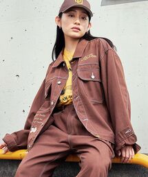 【BEN DAVIS(ベンデイビス)】 EMBRO TRUCKER JACKET / 配色 刺繍 ダイス トラッカージャケット